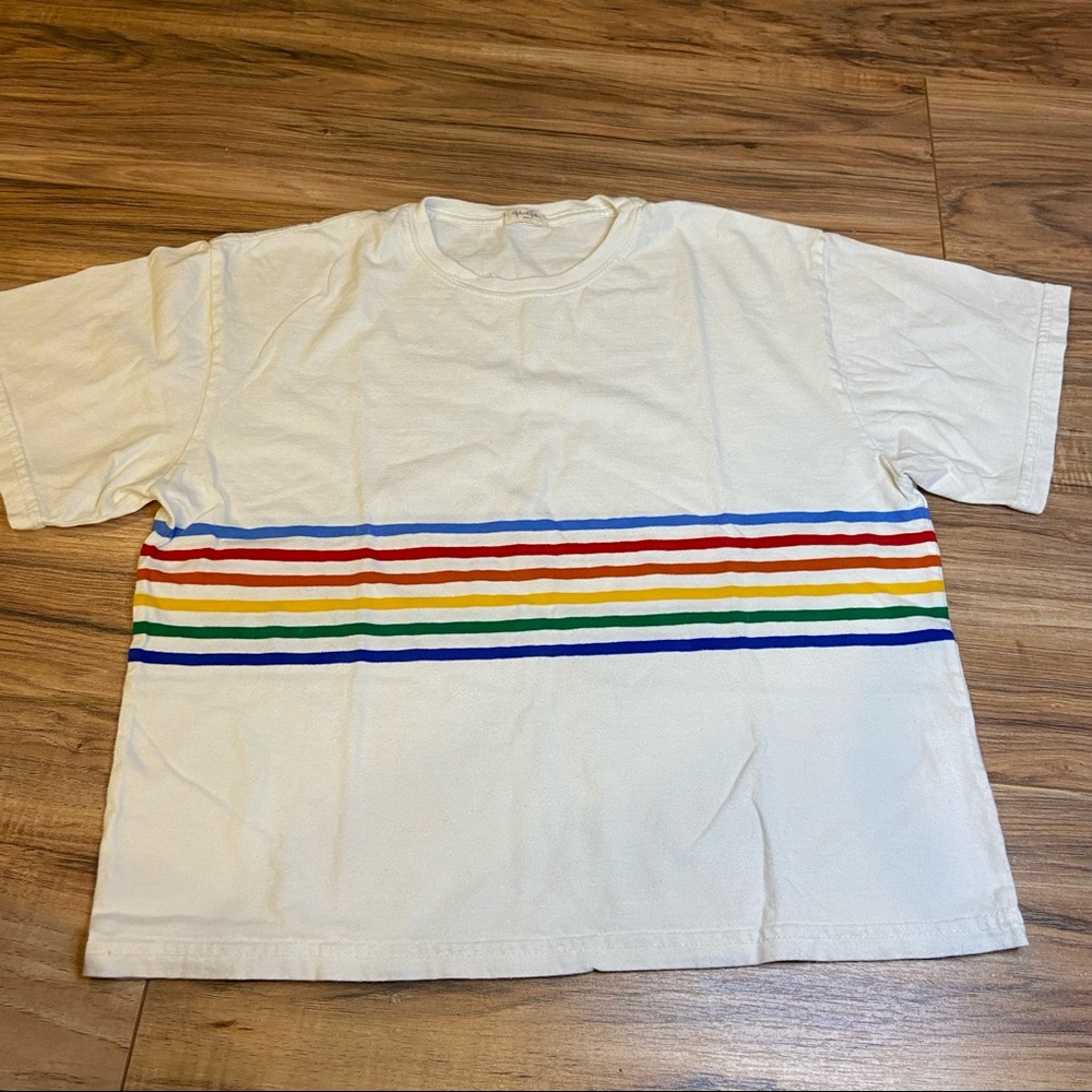 Brandy Melville J. Galt Striped Graphic Tee Small